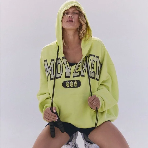 Free People Movement Best Of Logo Hoodie - Sour Citrus Combo - Picture 5 of 9